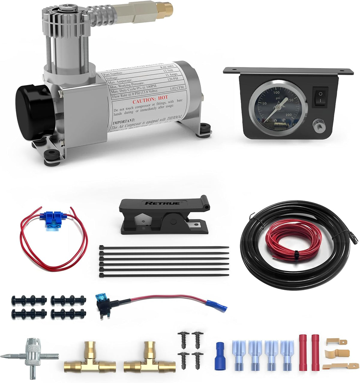 retrue onboard air compressor system universal air bag, main product view
