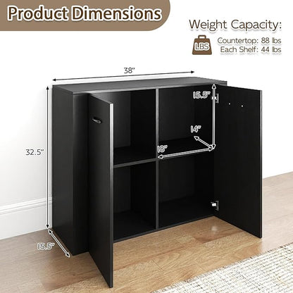 Giantex Modern Storage Cabinet, Anti-Tipping Device, Sturdy Metal Hings - Image 3