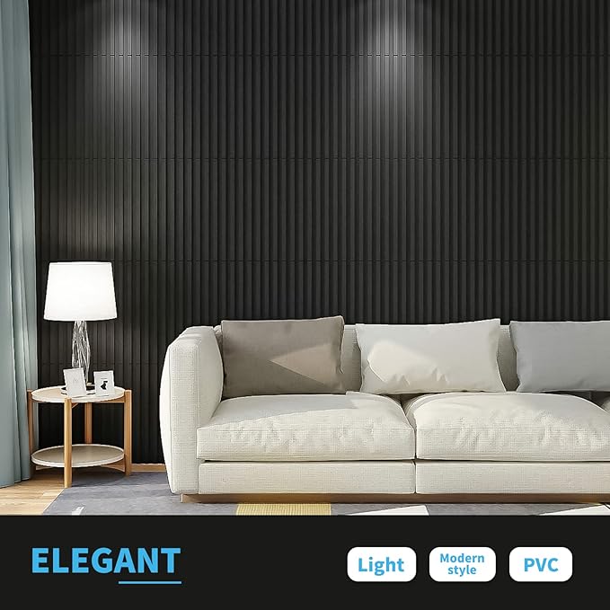 Art3d Slat Wall Panel, 3D Fluted Textured Panel 12-Tile 19.7 x 19.7in. - Image 3