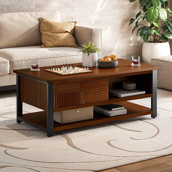 Bme Trapeze Coffee Table for Living Room – Modern Wooden Center Table by Bme