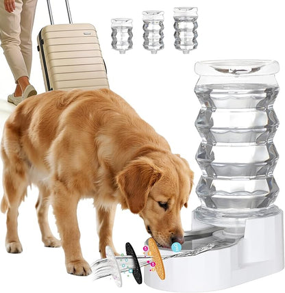 RIZZARI Large Gravity Water Dispenser: 8L Auto-Refill Stainless Steel Dog Water by RIZZARI