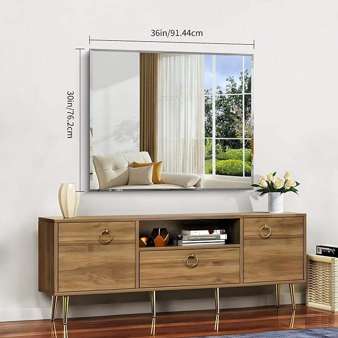 CILIBER Beveled Mirror, 30x36 Inch Bathroom Mirrors - Image 3