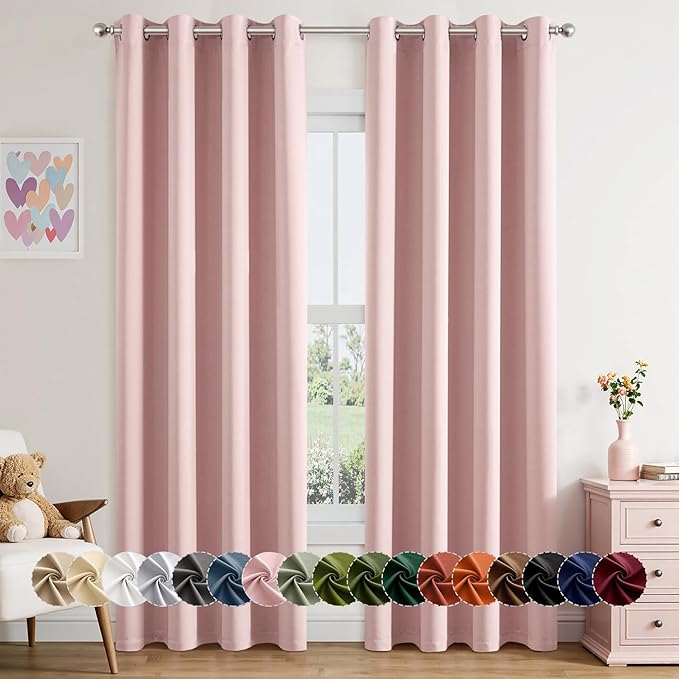 MIULEE Baby Pink Blackout Curtains by MIULEE