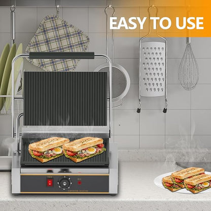 Commercial Panini Press - 2200W Commercial Electric Panini Sandwich Grill - Image 8