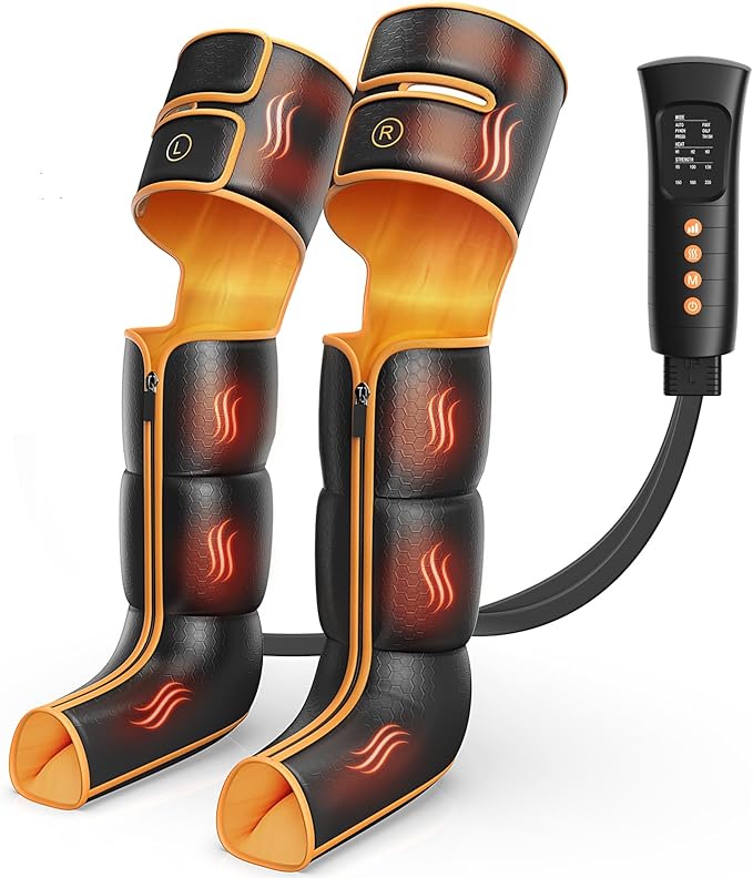Leg Massager with Heat and Compression, Foot and Full Leg Massager by Yeskuyan