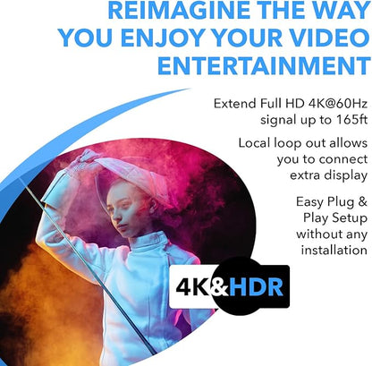 OREI HDMI Extender UltraHD Over Single Cat6/Cat7 Cable 4K @ 60Hz - Image 7