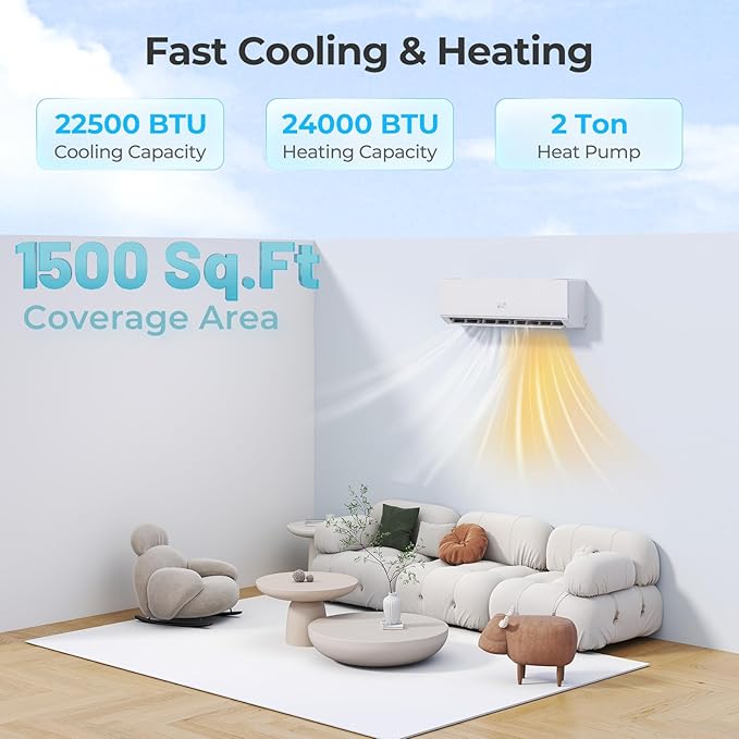 COSTWAY 24000 BTU Mini Split Air Conditioner & Heater, WiFi Enabled 25 SEER2 - Image 4