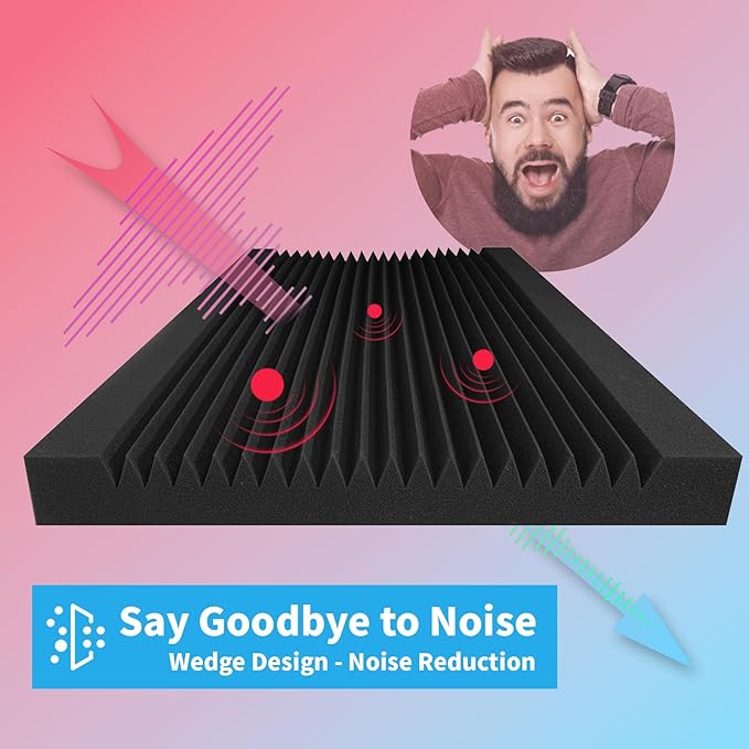 Art3d 4-Pack Wedge Design Acoustic Foam Panels, Quick-Recovery Noise Dampening - Image 6