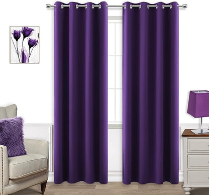 Dark Purple Curtains 84 Inch Length by KOUFALL