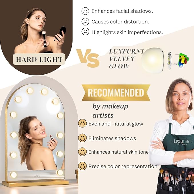 LUXFURNI Hollywood Mirror with Lights Makeup Mirror - Image 5