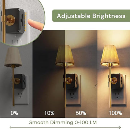 L LOHAS LED Night Lights Plug into Wall, 2 Pack Pleated Fabric Cover Night Light - Image 3