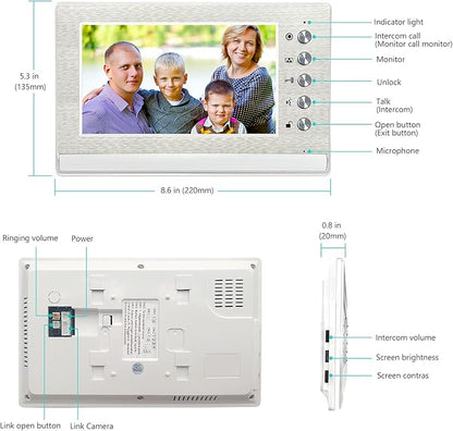 toncont 7 Inches Video Doorbell Intercom System, Video Door Phone System - Image 4