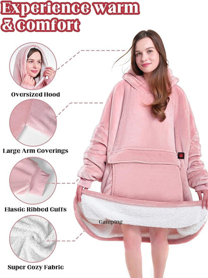 MAXEVE Heated Wearable Blanket Hoodie - Image 3
