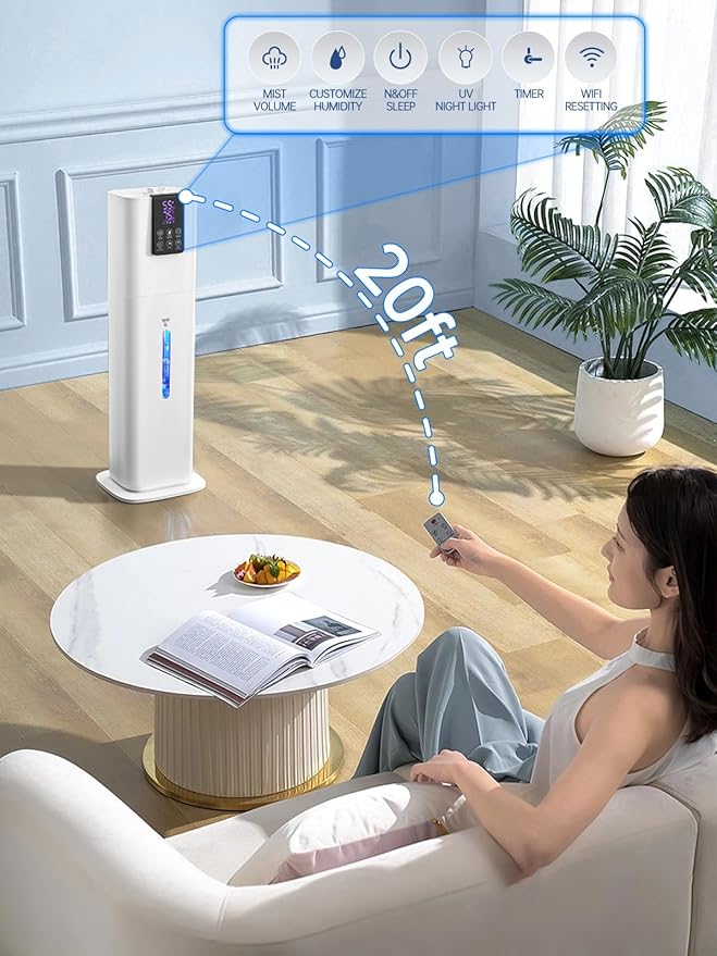 8L Smart Humidifiers for Bedroom Large Room, 2.1Gal Cool Mist Top Fill Diffuser - Image 3