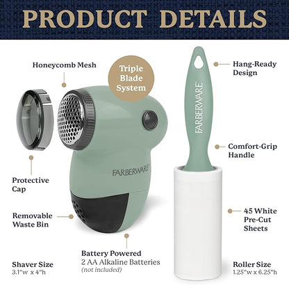 Farberware Fabric Shaver & Lint Remover Set – Battery Operated Sweater Shaver - Image 6