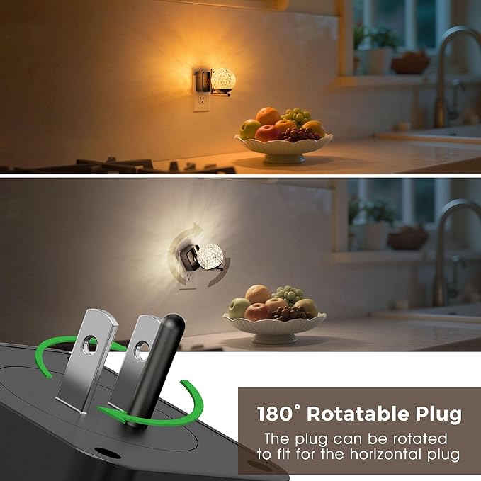 L LOHAS LED Night Lights Plug Into Wall 2 Pack, Dusk to Dawn Sensor, 10-Color - Image 7