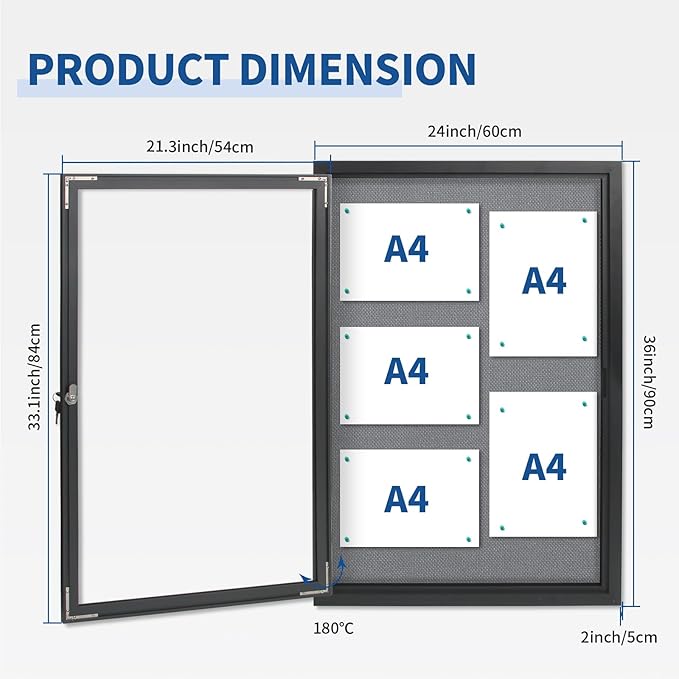Outdoor Weatherproof Enclosed Fabric Bulletin Board, Noticeboard Case - Image 4