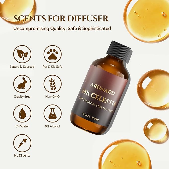 24K Celestia Diffuser Oil Inspired by Luxury Hotel Scent 6.76 Fl Oz, Aroma - Image 4