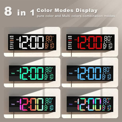 JALL 13" Large Digital Wall Mount Clock, Count Down Timer, Big LED, Temperature - Image 3