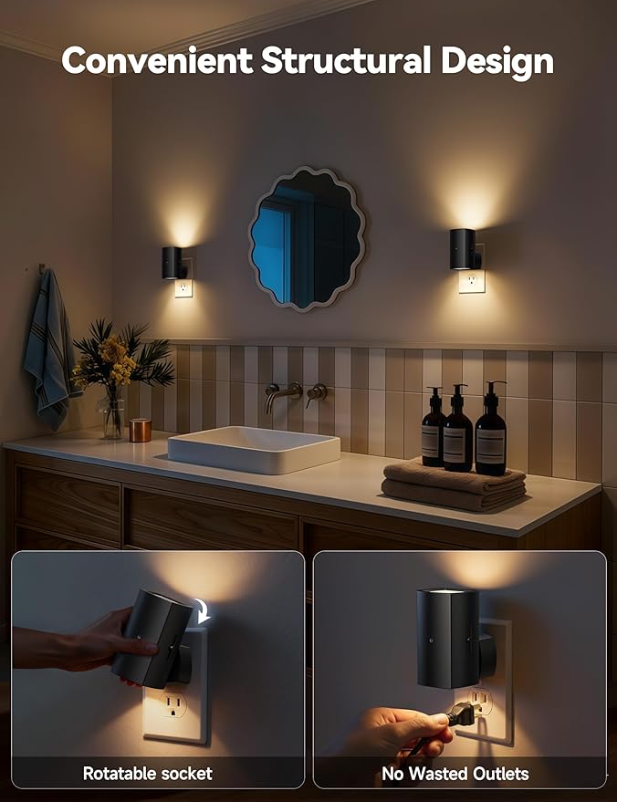 Brightown 2 Pack Night Lights Plug Into Wall, Modern Night Light - Image 4