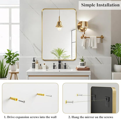 Fabuday Gold Bathroom Mirror 22x30 Inch - Image 6