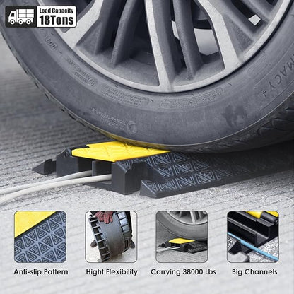 OranLite Heavy-Duty Rubber Cable Protector Ramp, Floor Cable Wire Cord Cover - Image 4