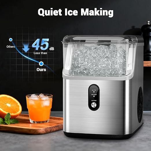 Nugget Ice Maker Countertop, 40lbs/Day Stainless Steel Small Soft Chewable - Image 8
