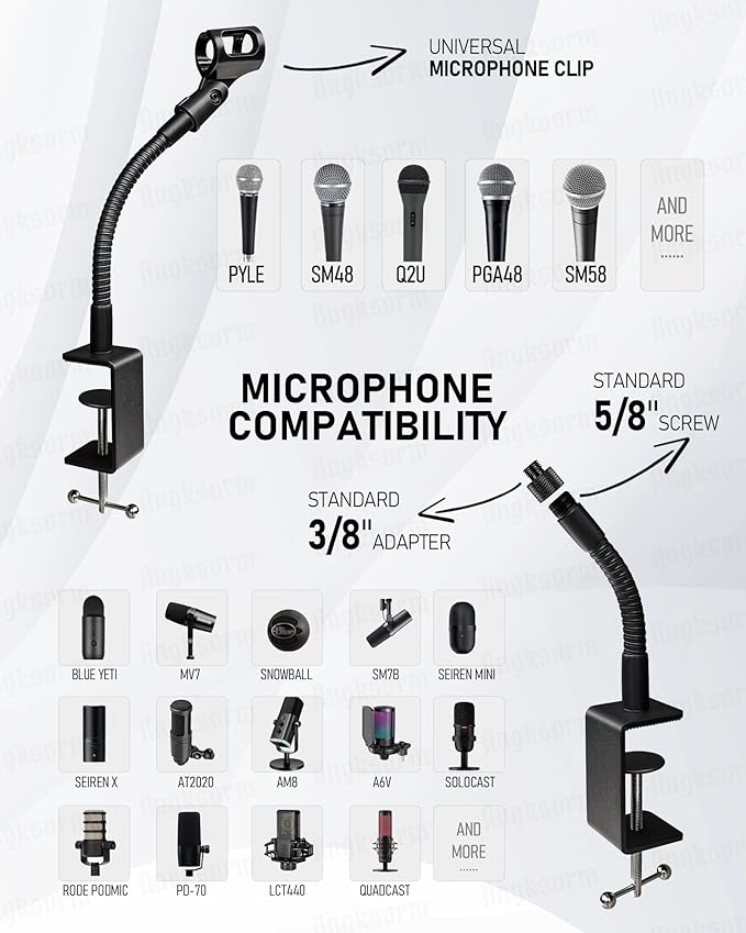 6-INCHS Flexible Gooseneck Microphone Stand - Image 5