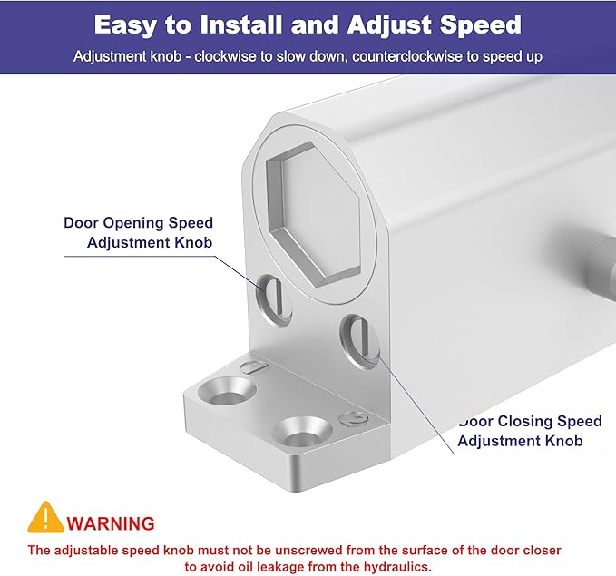 Jayseon Automatic Door Closer for Home & Commercial Door Closer, Fits 99~143 lb - Image 4