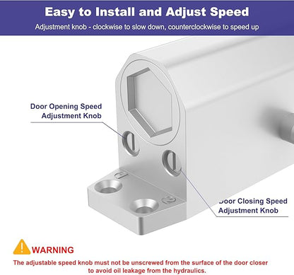Jayseon Automatic Door Closer for Home & Commercial Door Closer, Fits 99~143 lb - Image 4