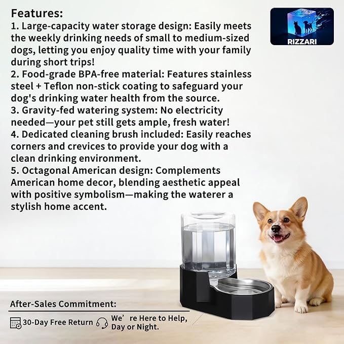 Sfozstra Large Dog Water Dispenser: 5L Automatic Gravity Water Feeder - Image 2