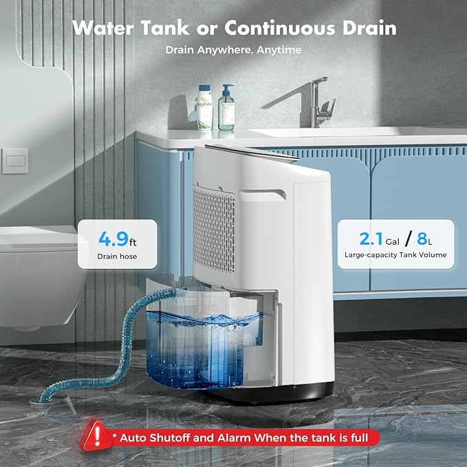 WHOY Dehumidifier for Basement 6, 000 Sq Ft, 120 Pints Max. Smart Compressor - Image 5