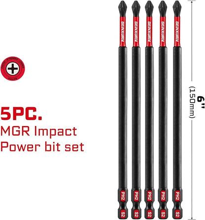 Impact Tough #2 Phillips 6 in. Anti-slip Head Insert Driver Bits - Image 2