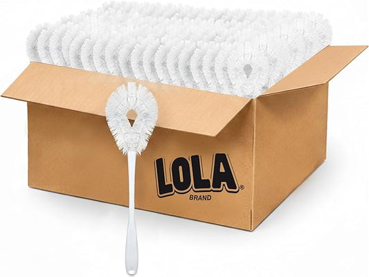 LOLA Toilet Bowl Brush w/Curved Head, 36 Pack, Coated Wire, Durable Poly by LolaProducts