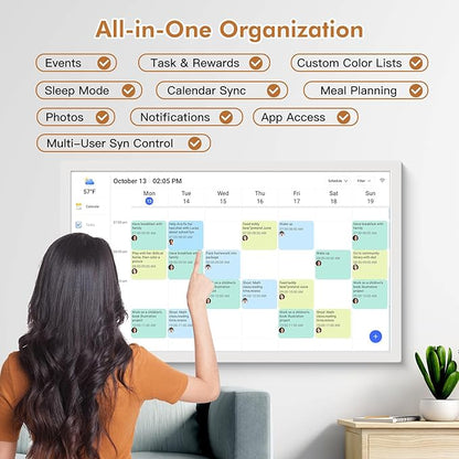 27" Digital Calendar Picture-Frame for-Wall-Planner – Touchscreen Smart - Image 2