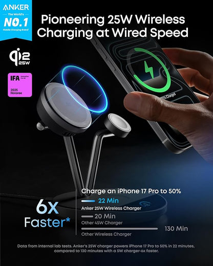 Anker Prime MagSafe Charger Compatible, 3-in-1 Charging Station, Qi2 25W - Image 2