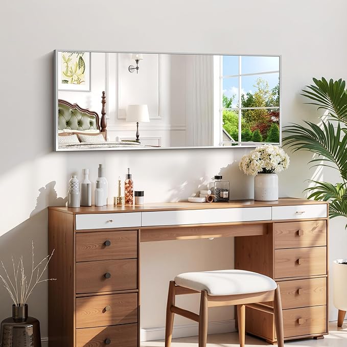 Silver Bathroom Mirror for Wall, 20x48 Inch Rectangle Mirror - Image 8