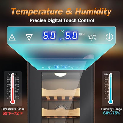Electric Humidor with Leather-35L Cooling & Heating Humidor, Smart Touch - Image 3