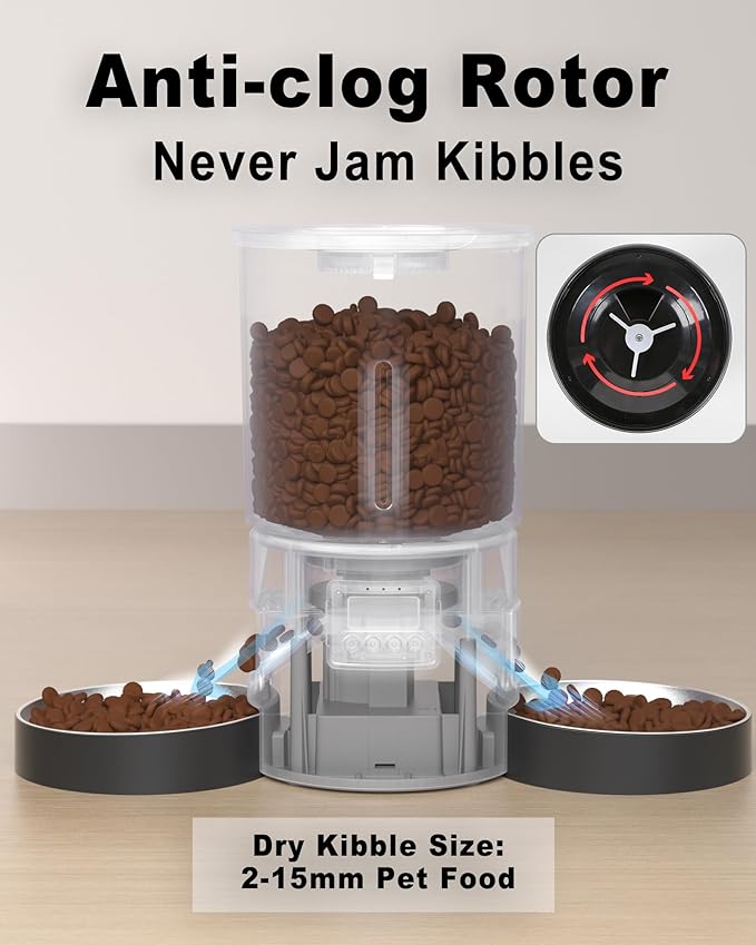 Automatic Cat Feeder for 2 Cats, 4.2L Dual Food Dispenser, Portion Control - Image 5