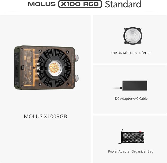 ZHIYUN MOLUS X100 RGB Standard 100W Video Light V2 Upgraded Version - Image 2