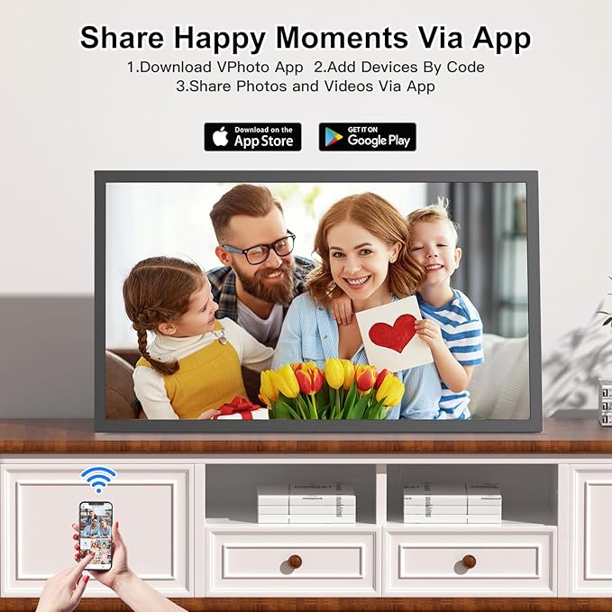 Large Digital Picture Frame 21.5 inch WiFi-Photo-Frame - Image 3