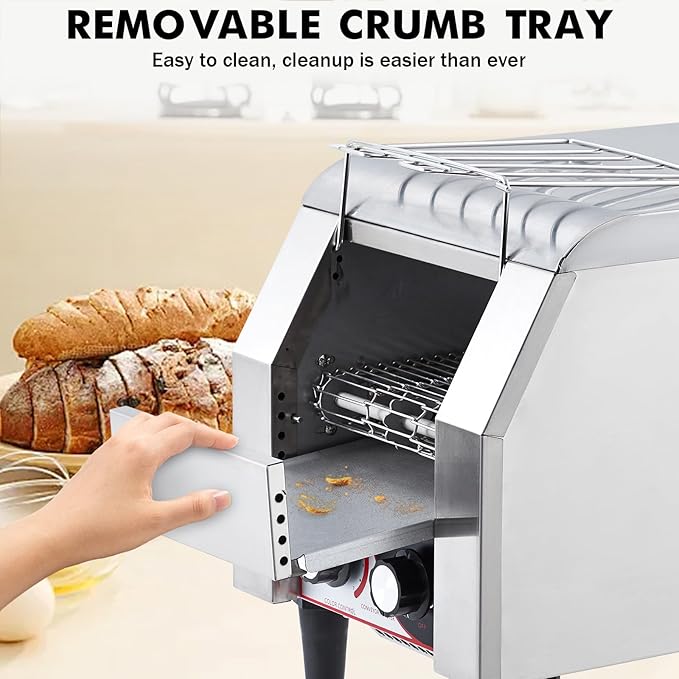 Commercial Conveyor Toaster, 1700W Stainless Steel Bagel Toaster - Image 6