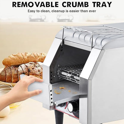 Commercial Conveyor Toaster, 1700W Stainless Steel Bagel Toaster - Image 6