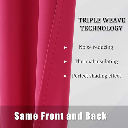 DUALIFE Raspberry Sorbet Blackout Curtain Panels - Image 5