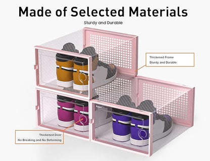Kuject X-Large Shoe Storage Boxes Organizers Clear Plastic Stackable 12 Pack - Image 8