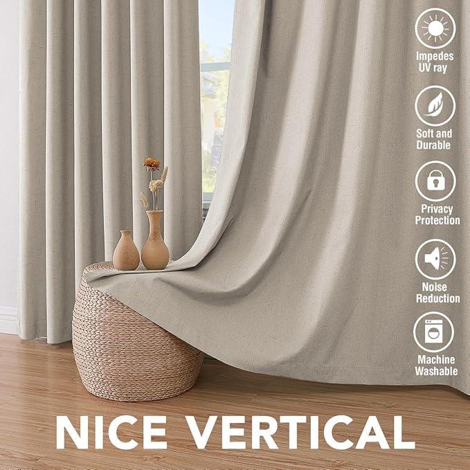 H.VERSAILTEX Linen Curtains 100% Blackout Curtains - Image 7