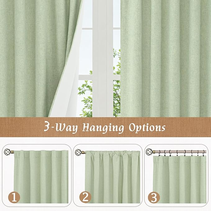 LAMIT Linen 100% Blackout Window Curtains - Image 9