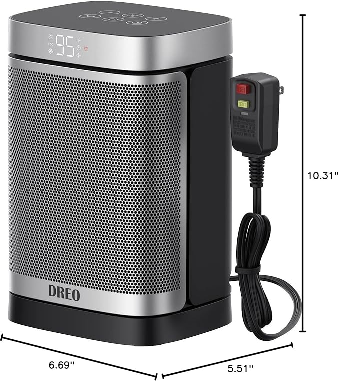 DREO Space Heater for Bathroom and Indoor, Portable Heater, 1500W Safe and - Image 10