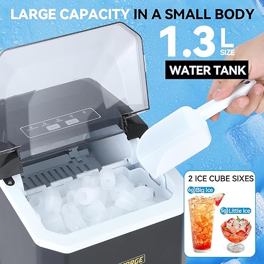 Portable ice Machine: with Handle, with Cleaning Function, with Basket and Spoon - Image 5