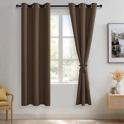 JIUZHEN Brown Blackout Curtains by JIUZHEN
